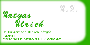 matyas ulrich business card